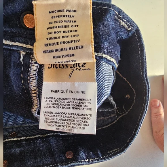 Miss Me Dark Blue Jeans Denim Cut Off's - Picture 5 of 11